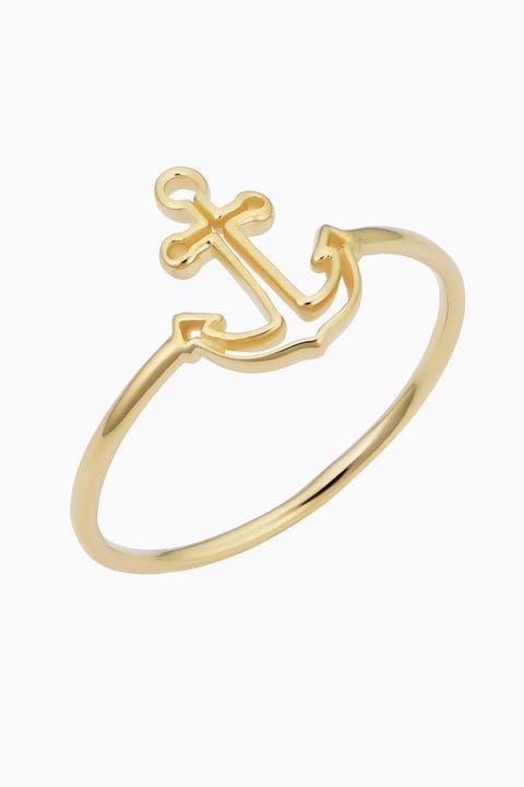 14K Yellow Gold My Anchor Ring