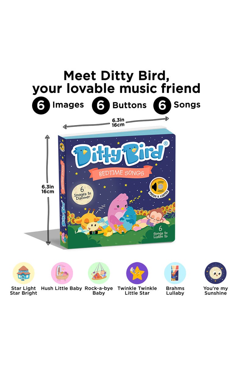 Ditty Bird Bedtime Songs Interactive Musical Sound Book, Alternate, color, Navy