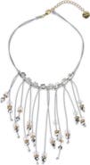 SAACHI Crystal Beaded Fringe Bib Necklace