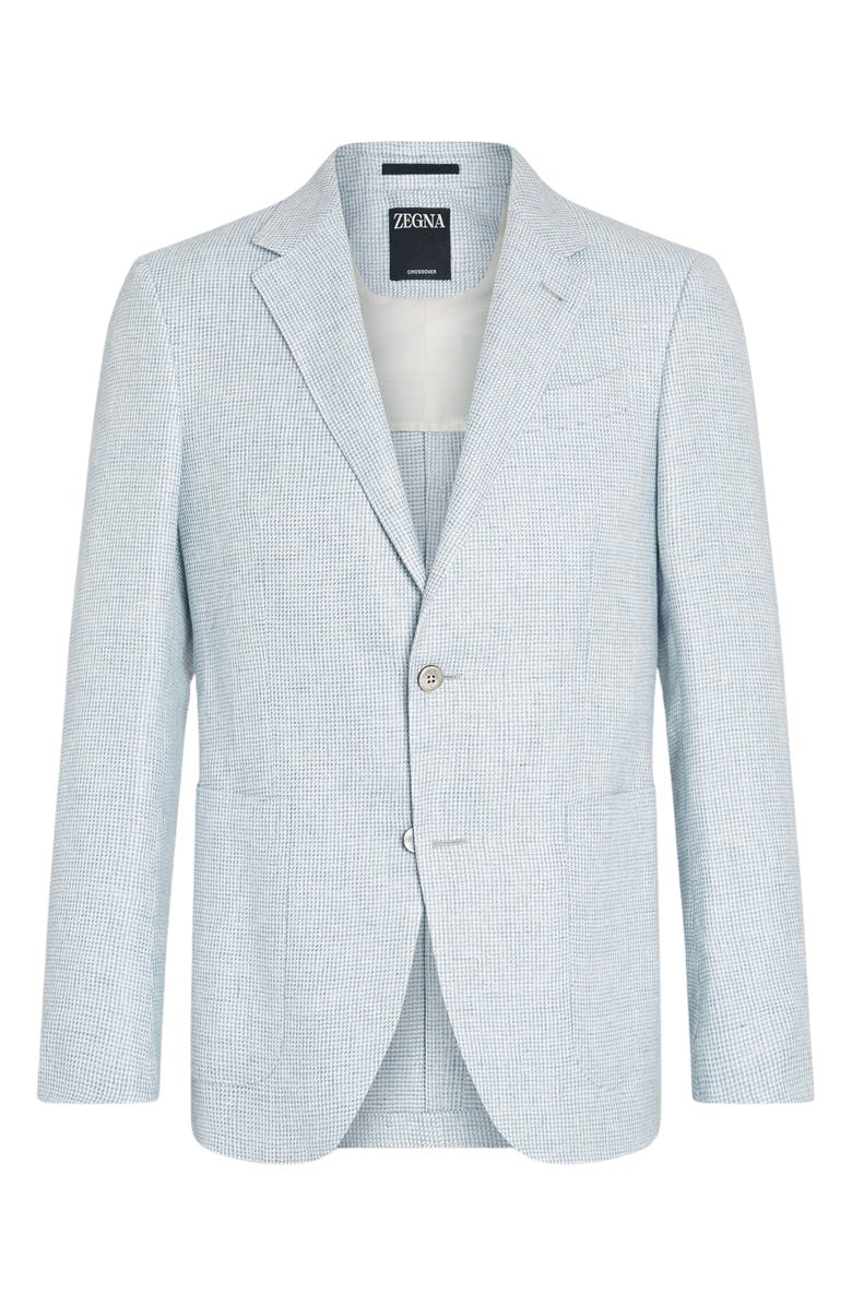 ZEGNA Fairway Crossover Linen, Wool & Silk Sport Coat, Alternate, color, Light Blue