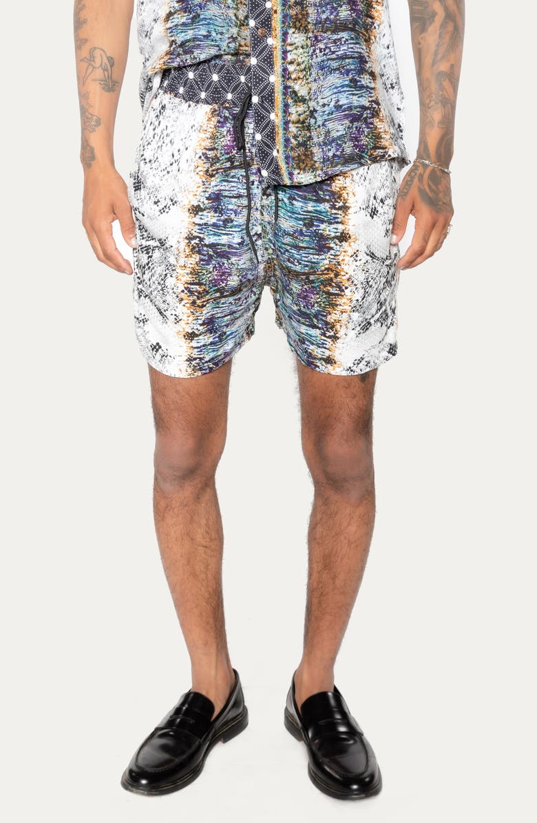 Raga Paint Print Pull-On Shorts, Main, color, 