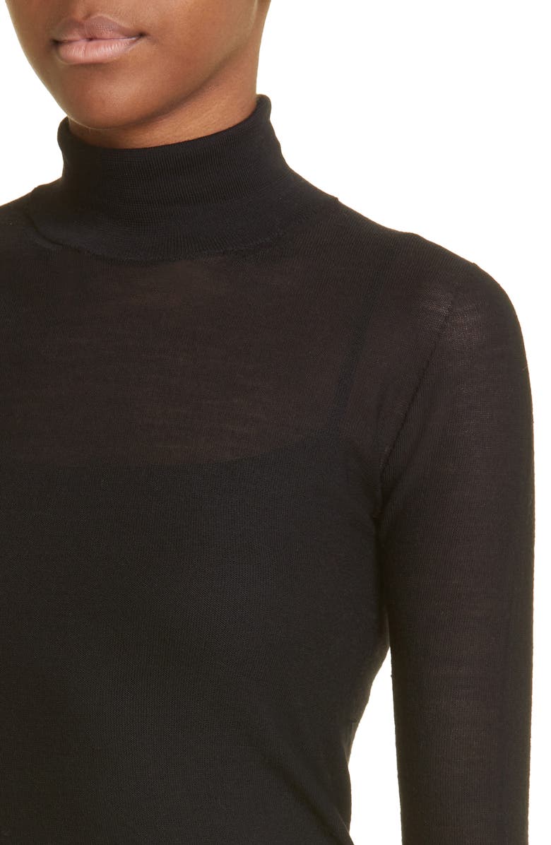 Max Mara Zagara Semisheer Wool Turtleneck Sweater, Alternate, color, 