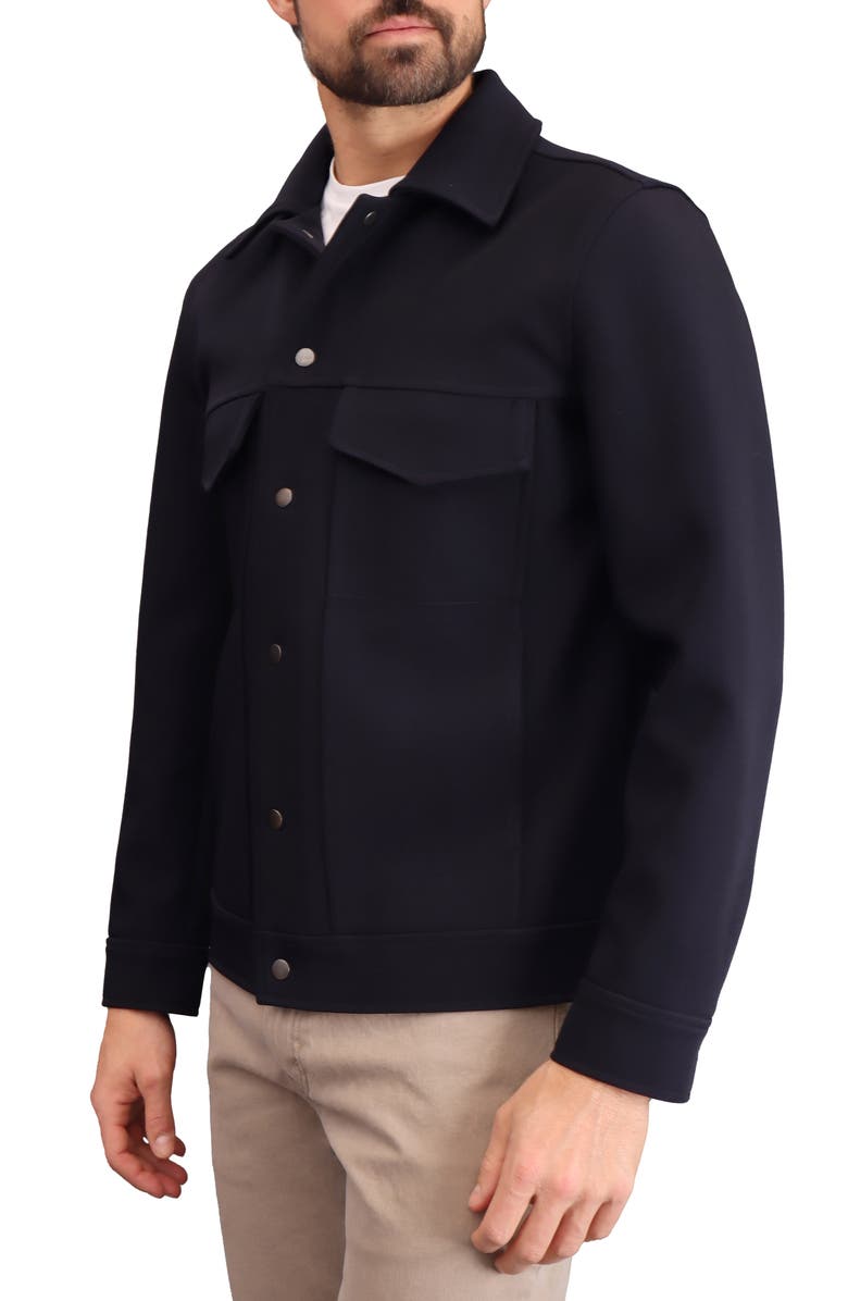 Bagatelle Double Face Performance Twill Trucker Jacket, Alternate, color, Navy