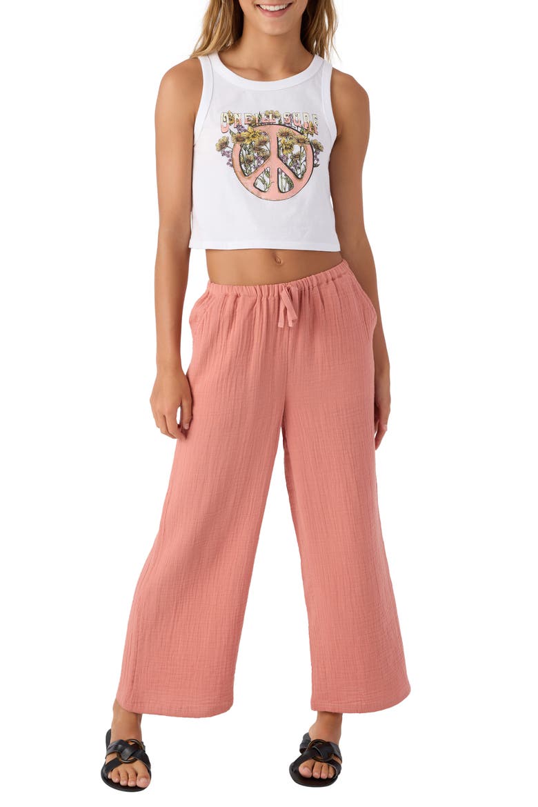 Kids' Brendita Wide Leg Cotton Pants, Alternate, color, CANYON ROSE