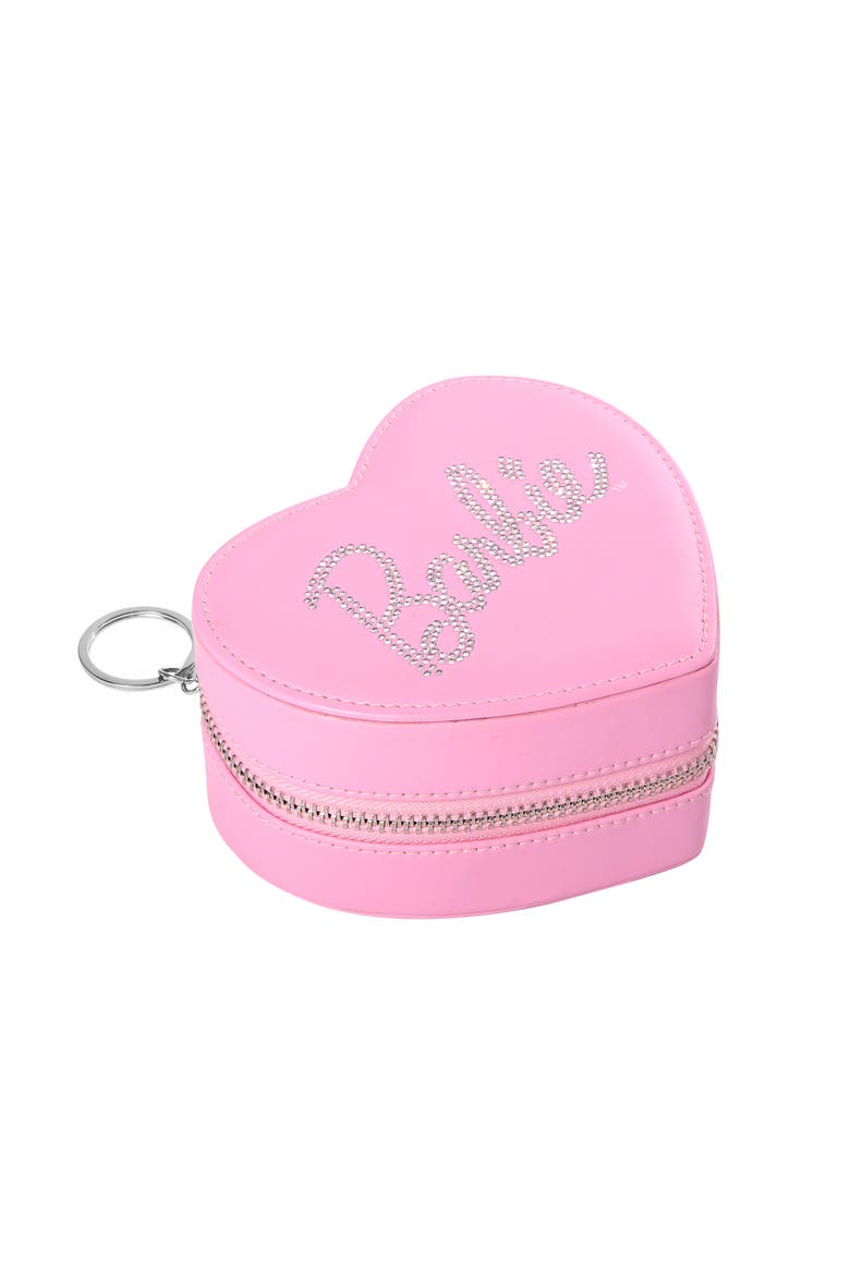 Heart-Shaped Jewelry Case for Travel, Alternate, color, Pink