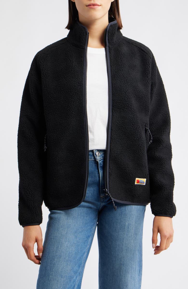 Fjällräven Women's Vardag Pile Fleece Zip Jacket, Main, color, Black