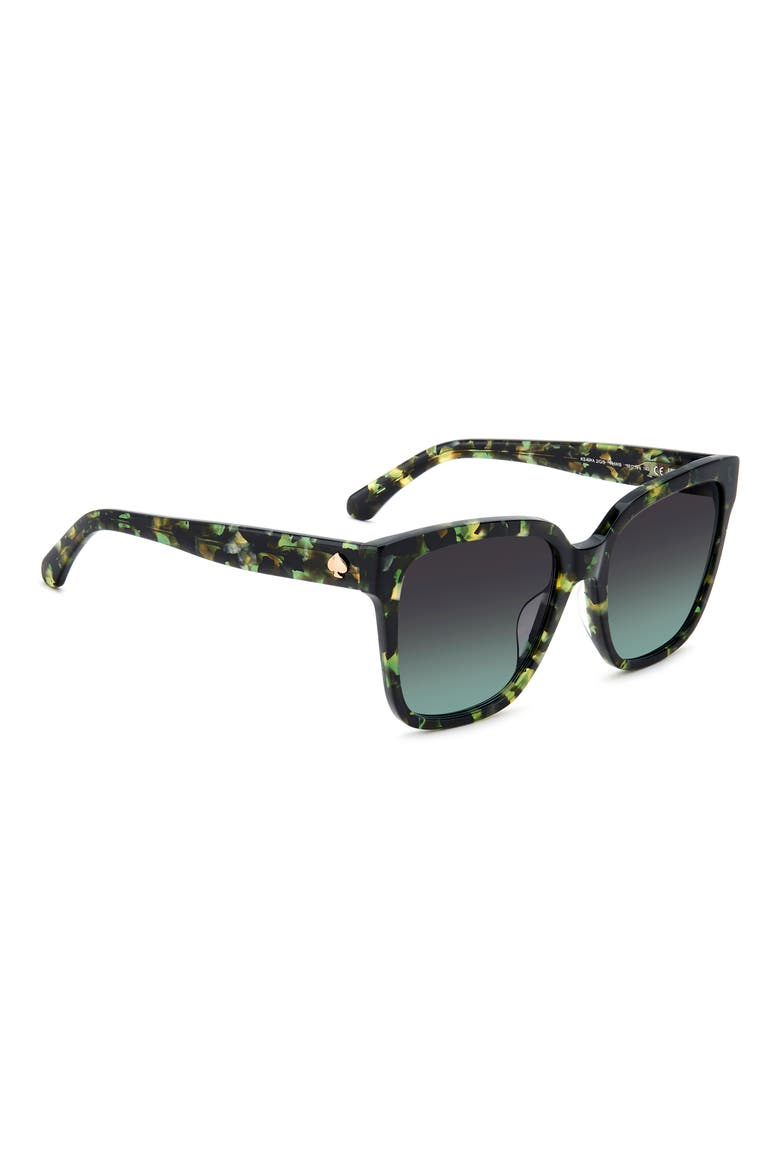 kiya 56mm gradient square sunglasses, Alternate, color, HAVANA GREEN/ GREY GREEN