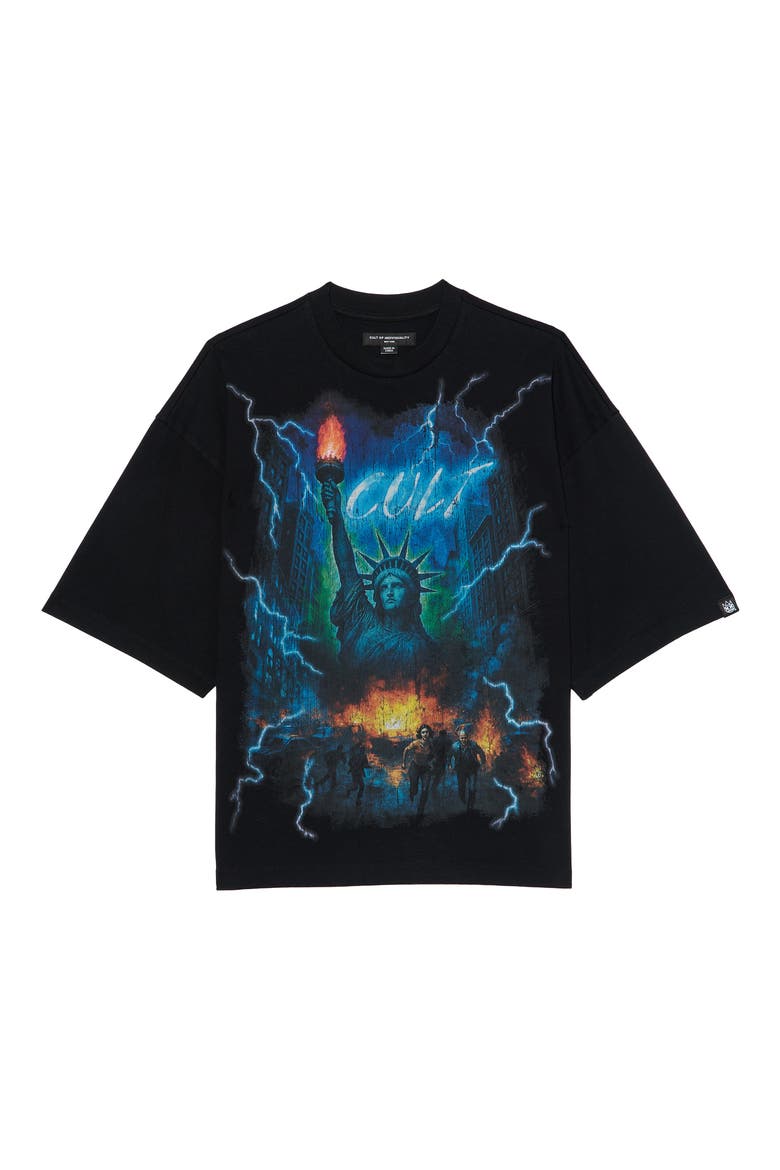 Big Apple Oversize Graphic T-Shirt, Alternate, color, BLACK