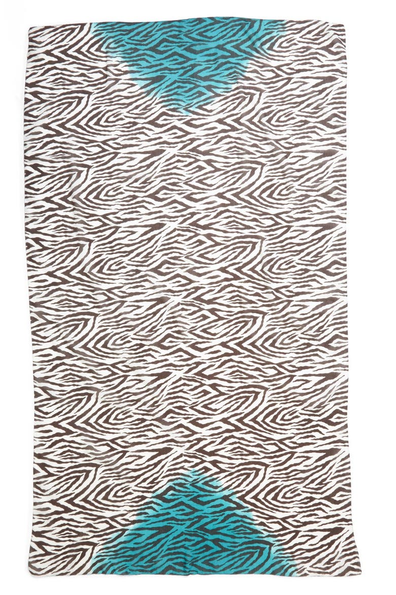 Zebra Print Scarf, Alternate, color, WHITE/ BROWN