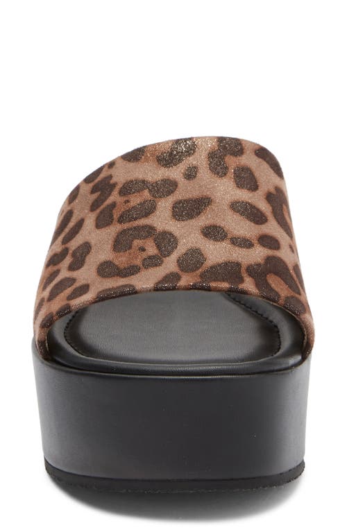 Nordstrom Rack Lizzie Platform Wedge Sandal In Tan Metallic Leopard