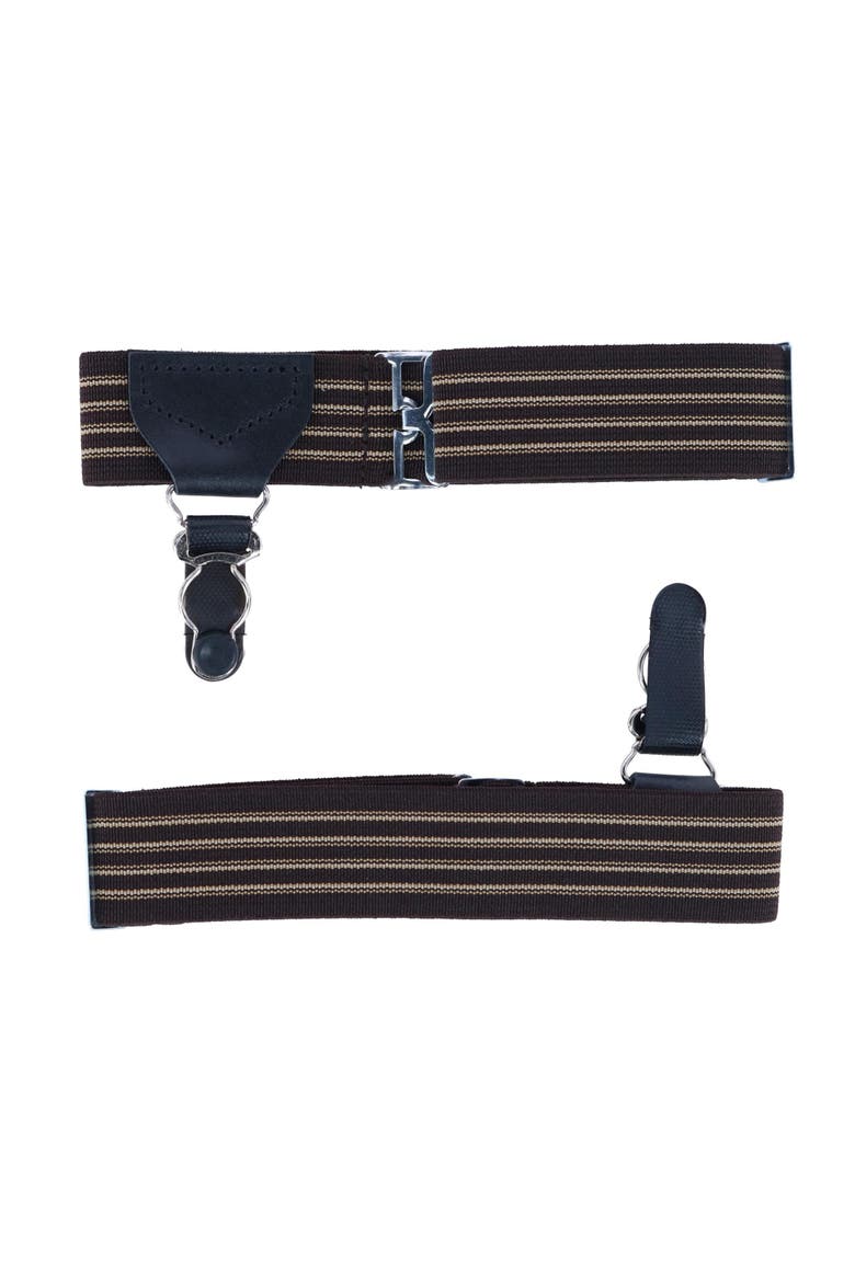 Sutton Single Grip Sock Garters, Main, color, Brown