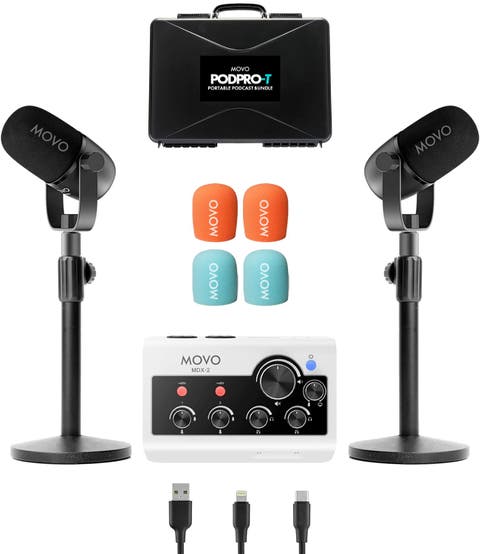 PodPro-T Portable Podcasting Bundle for 2 for Smartphones and Computers