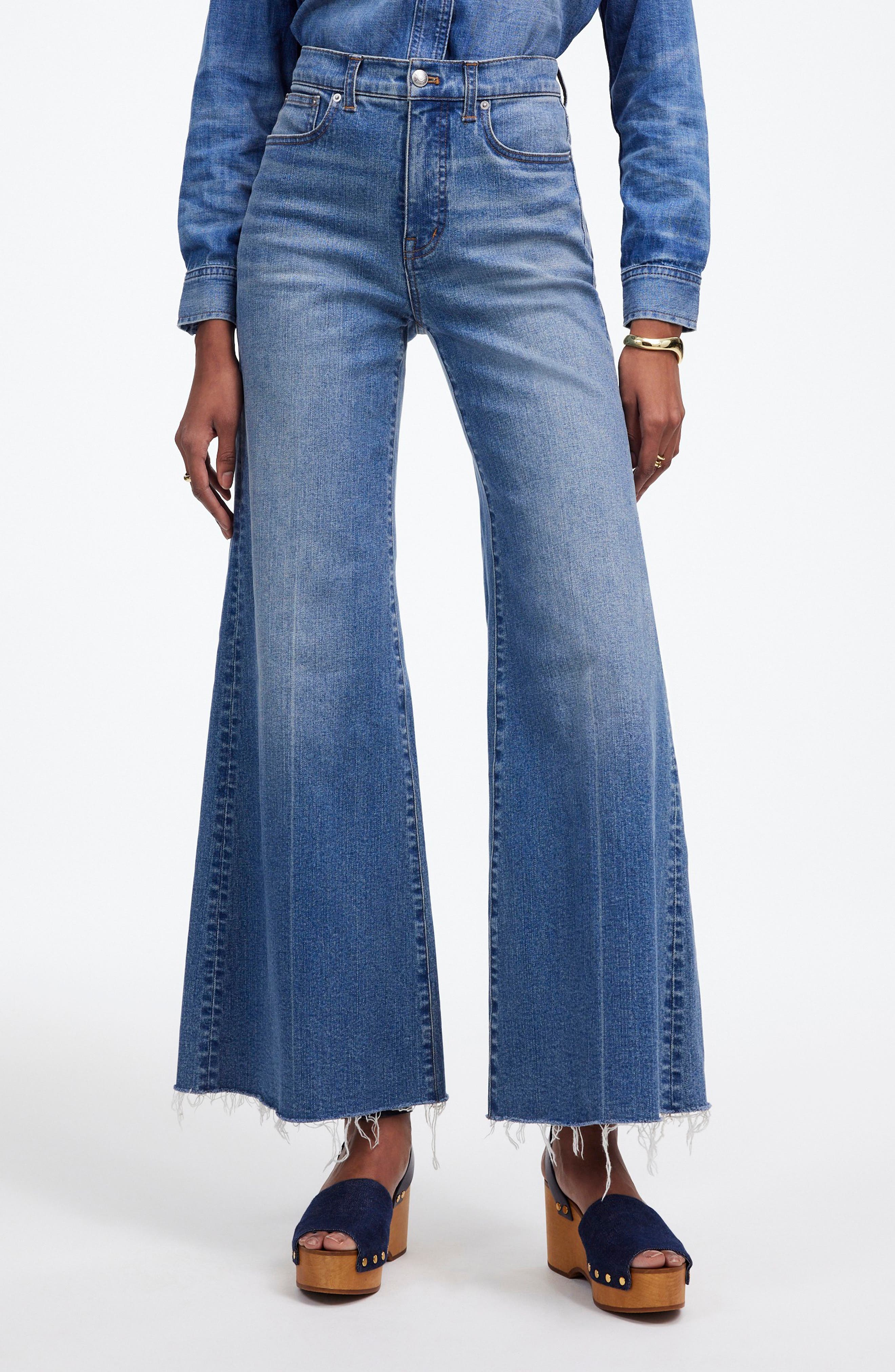 Madewell Flared Wide Leg Crop Jeans