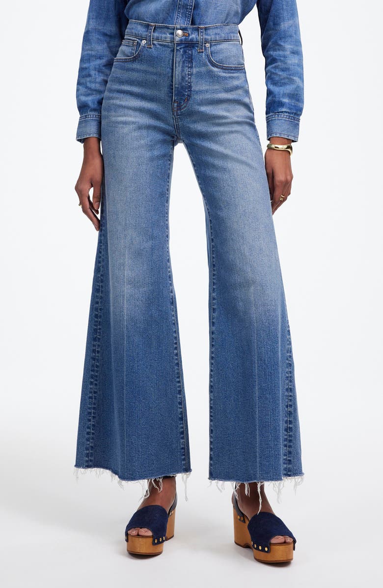Madewell Flared Wide Leg Crop Jeans, Main, color, Oneida Wash