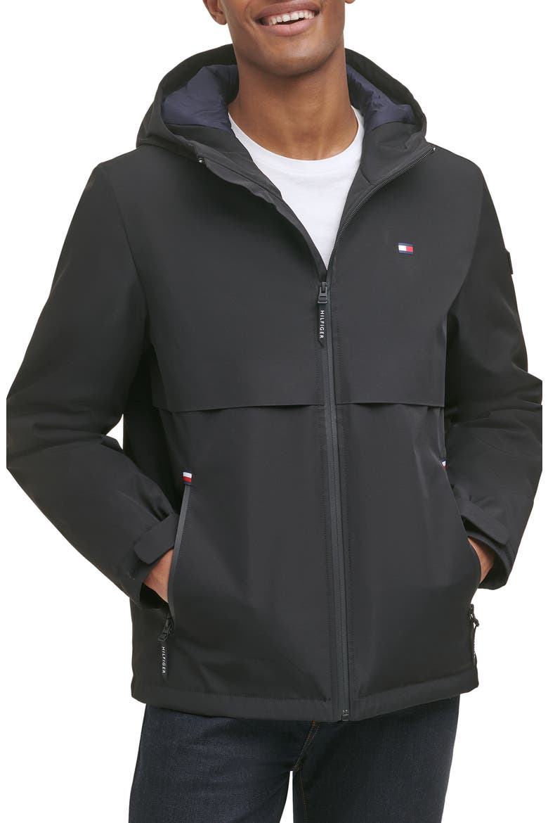 Performance Soft Shell Hooded Jacket, Main, color, BLACK
