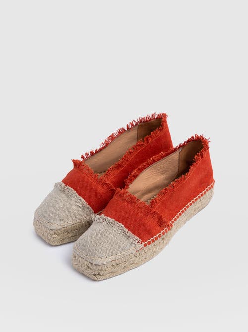 Saint + Sofia Ivy Frayed Espadrille Pumps In Orange