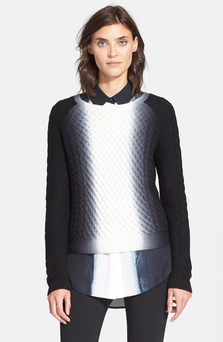 Vince Vertical Dip Dye Cable Knit Sweater, Main, color, 