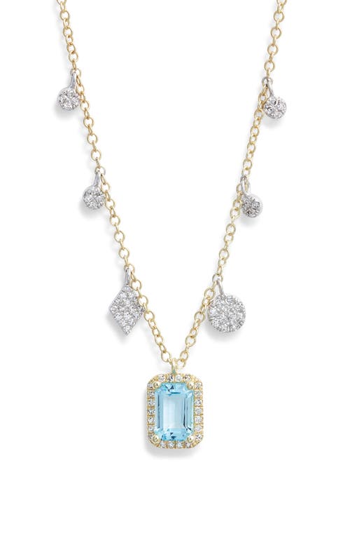 Meira T Diamond Pavé Blue Topaz Pendant & Charms Necklace In Topaz