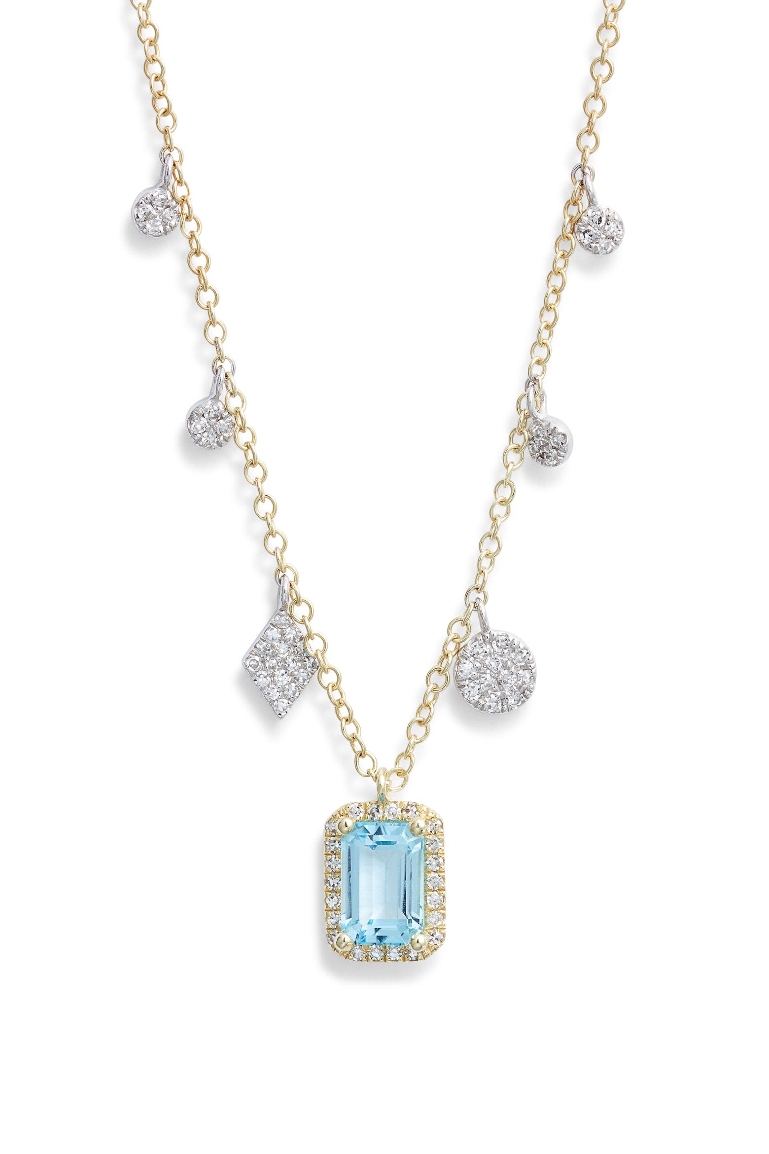 Meira T Diamond Pavé Blue Topaz Pendant & Charms Necklace (Women ...