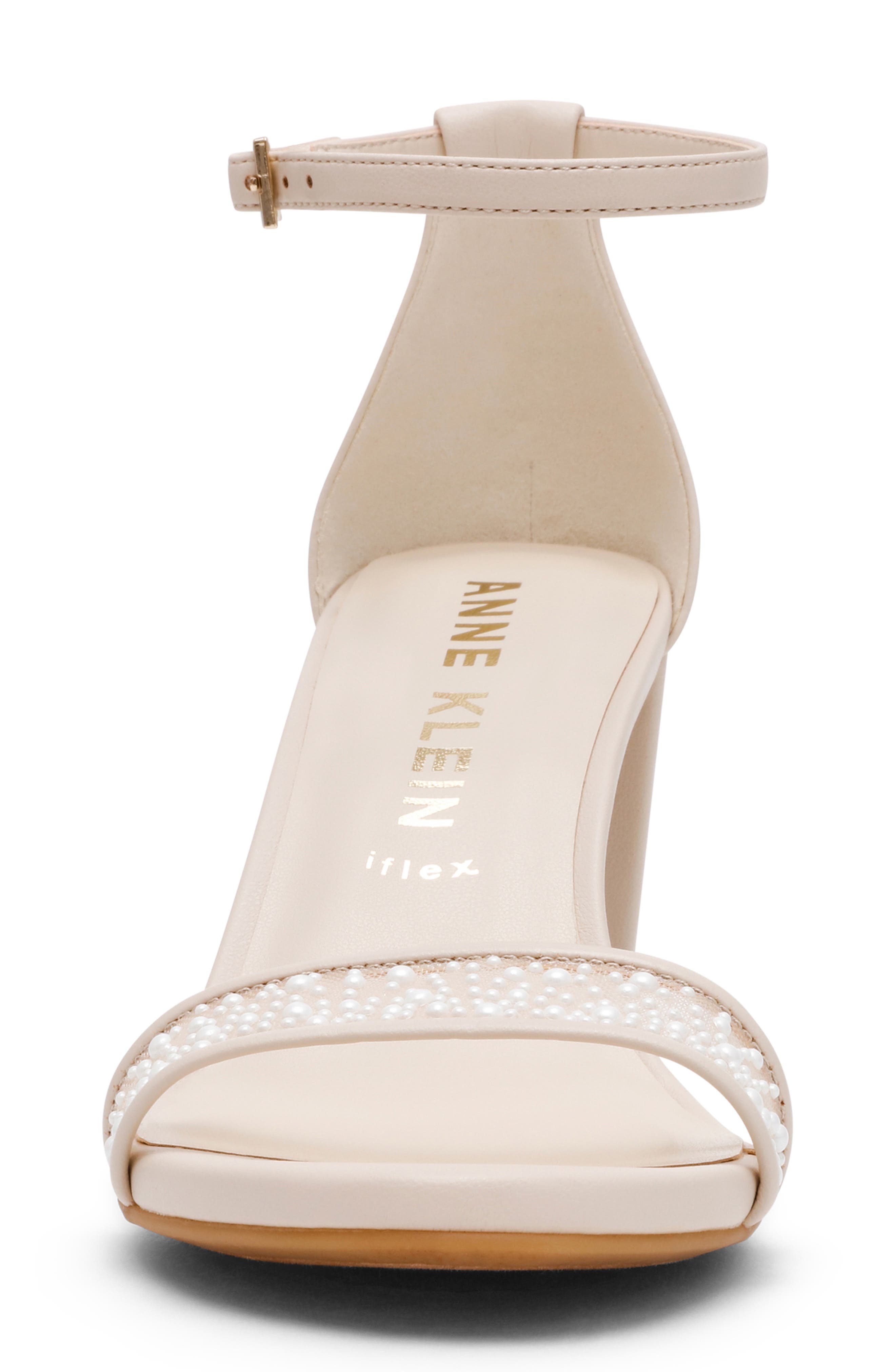 Anne Klein Kourtney Ankle Strap Sandal, Alternate, color, Bone