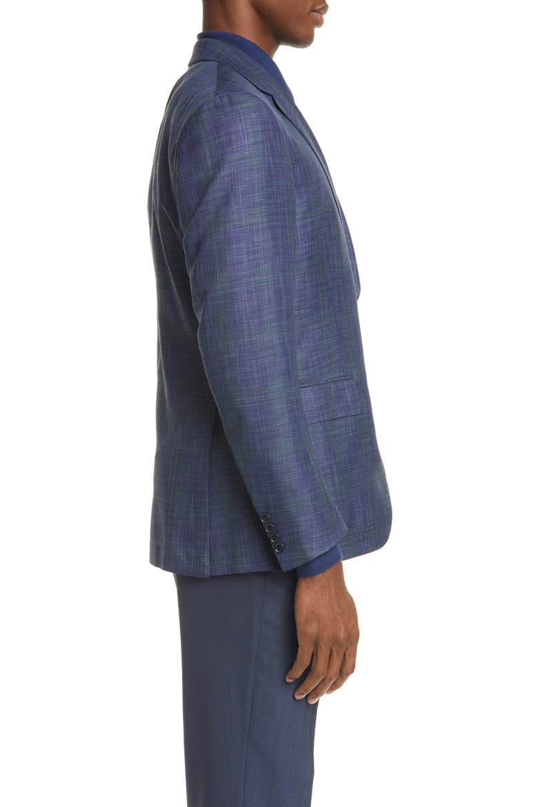 Ermenegildo Zegna Milano Easy Classic Fit Mélange Wool & Silk Sport Coat, Alternate, color, BLUE