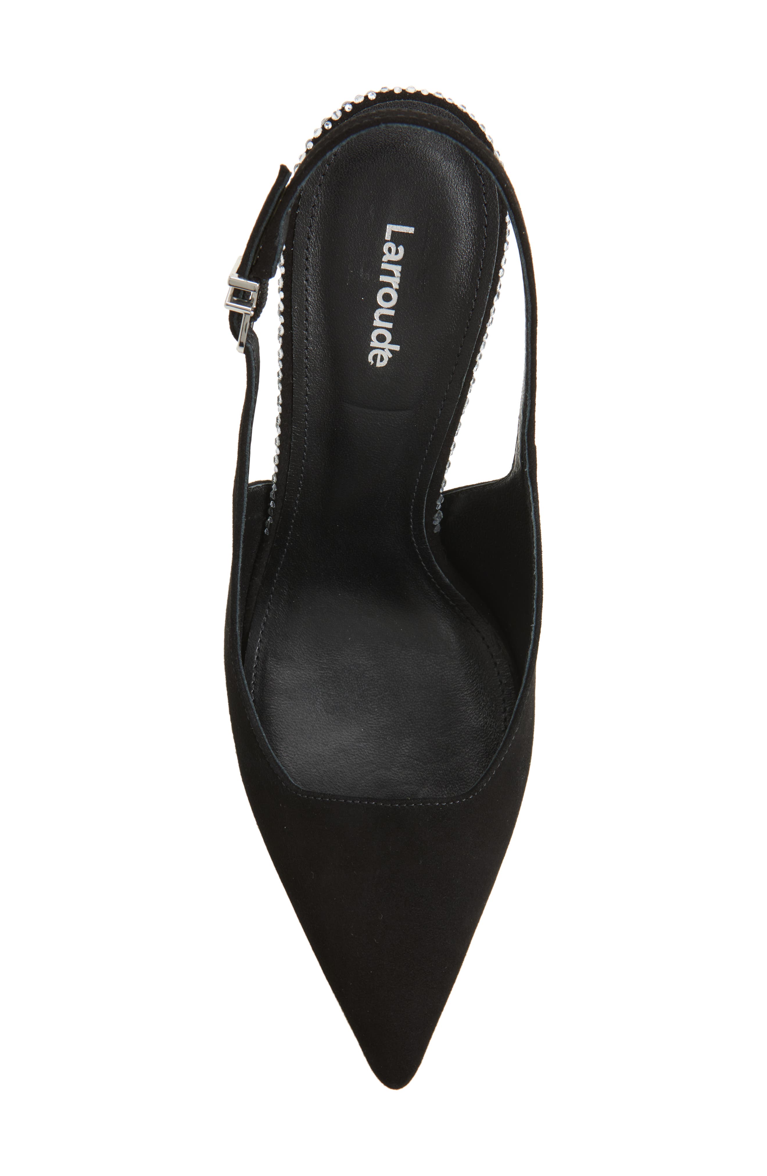 Larroudé Kaitlan Crystal Slingback Pointed Toe Pump, Alternate, color, 