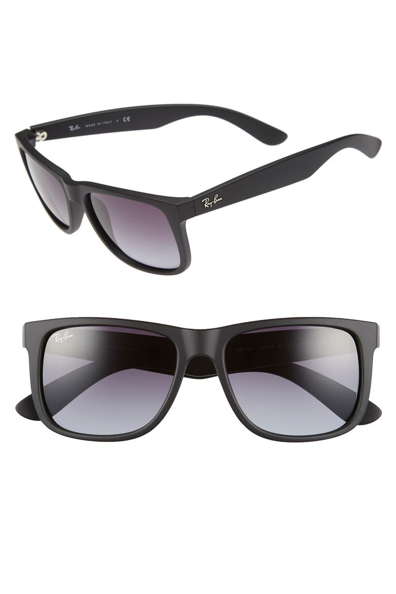 Justin Classic 54mm Sunglasses, Main, color, BLACK RUBBER/ GREY GRADIENT