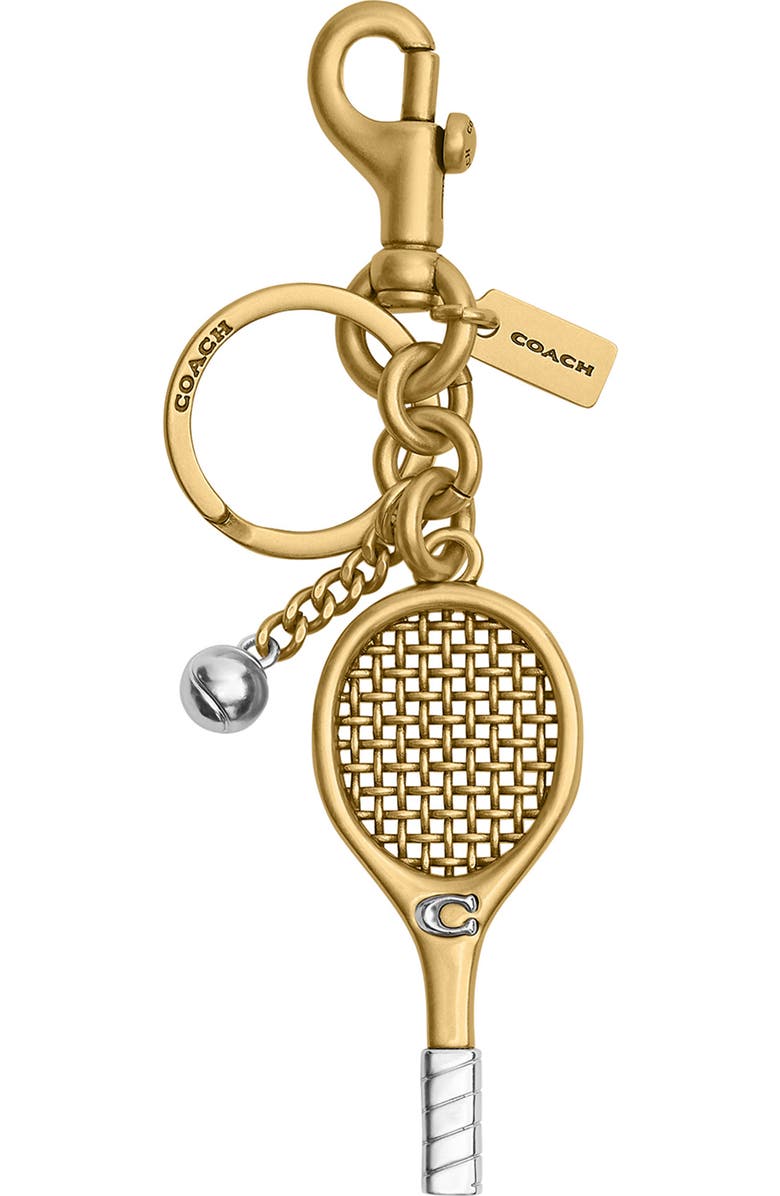 COACH Small Tennis Racket Bag Charm, Main, color,