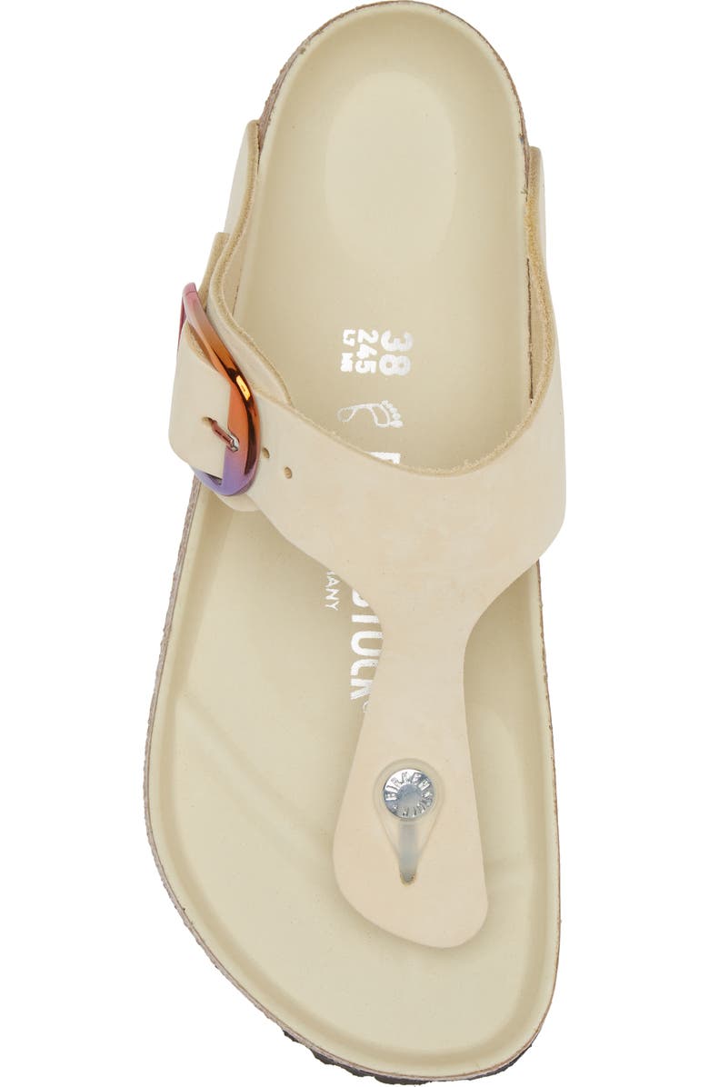 Birkenstock Gizeh Iridescent Buckle Flip Flop, Alternate, color, Beige