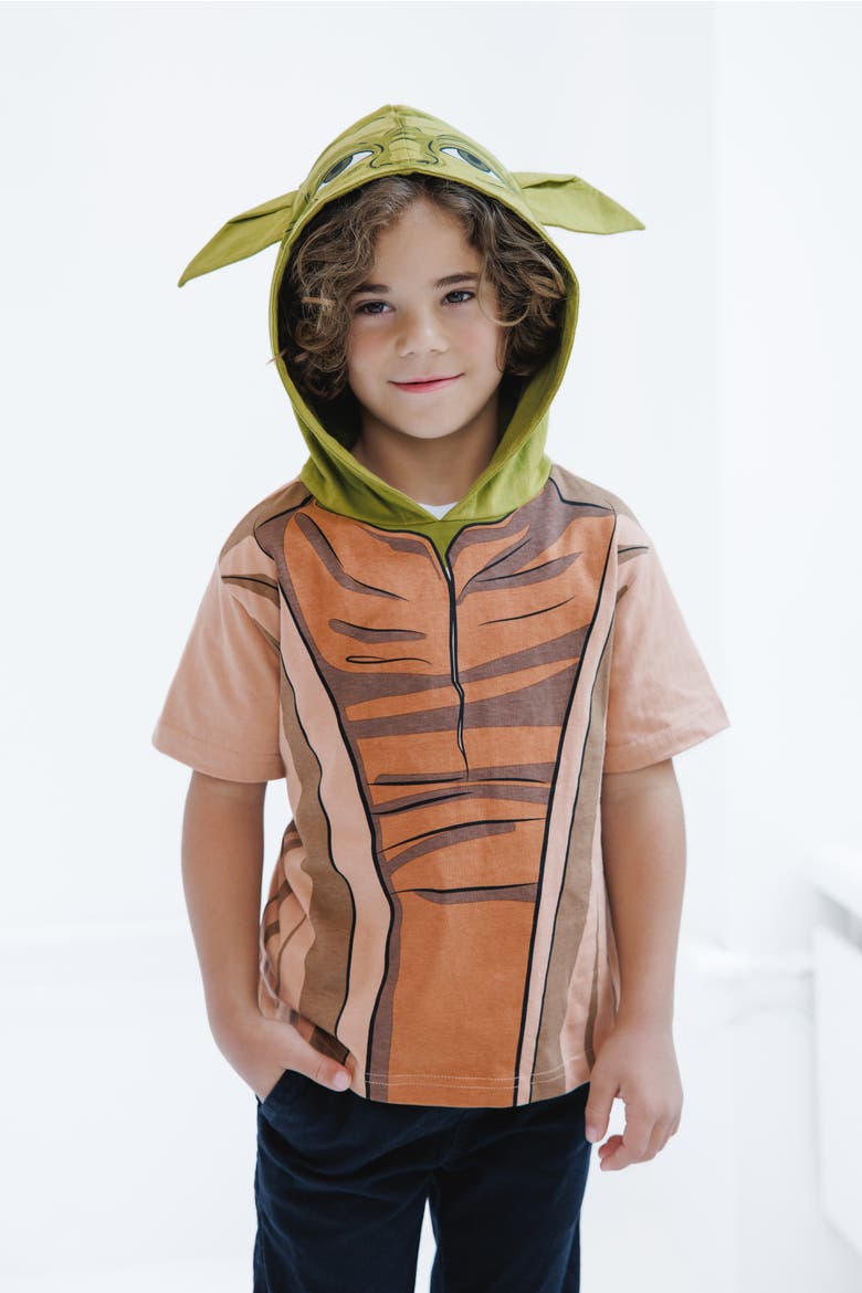 Hooded T-Shirt, Alternate, color, Yoda Tan Green