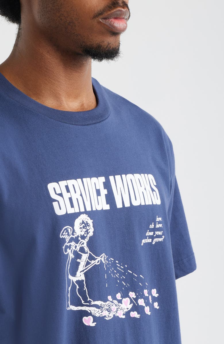 Service Works Garden Graphic Organic Cotton T-Shirt, Alternate, color, Navy