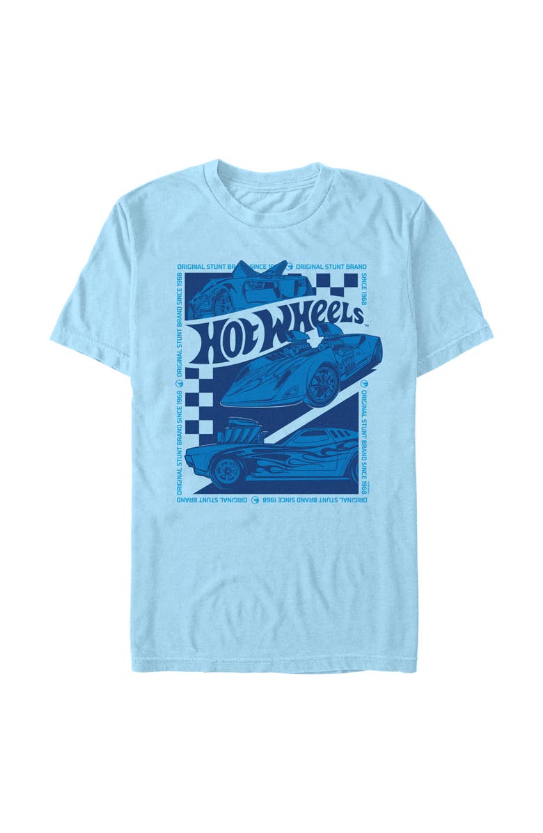 Hot Wheels Men's Hot Wheels Original Stunt Brand  Graphic T-Shirt, Main, color, Light Blue