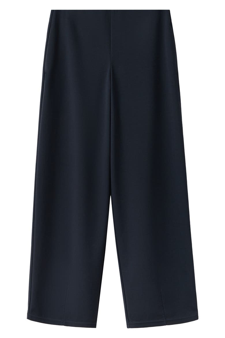 Straight Mid Rise Knit Pants, Main, color, NAVY