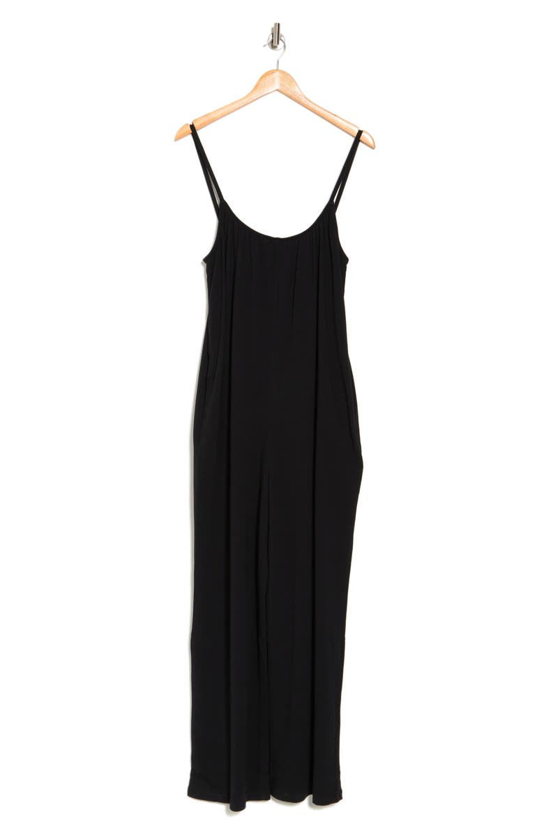 Melrose and Market Slouchy Wide Leg Organic Cotton Jumpsuit, Alternate, color, Black