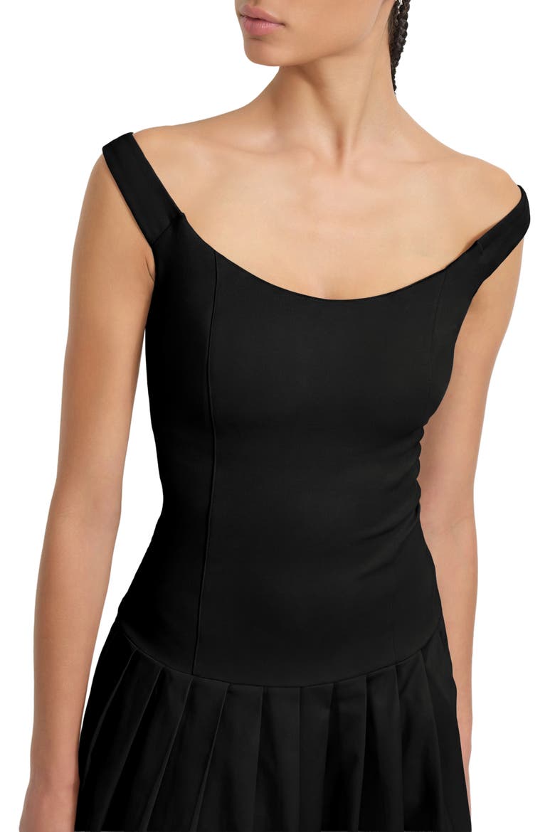 Selene Off the Shoulder Dress, Alternate, color, BLACK