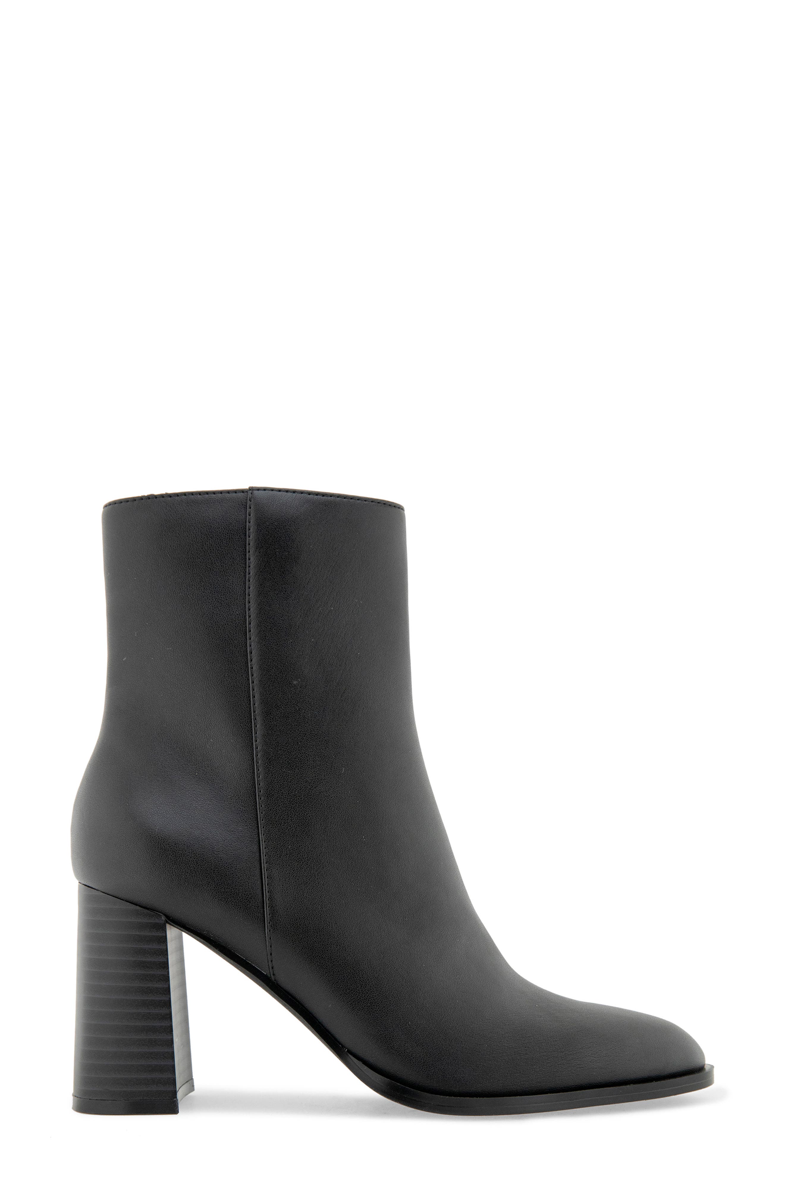Weyton Croc Embossed Faux Leather Bootie, Alternate, color, BLACK