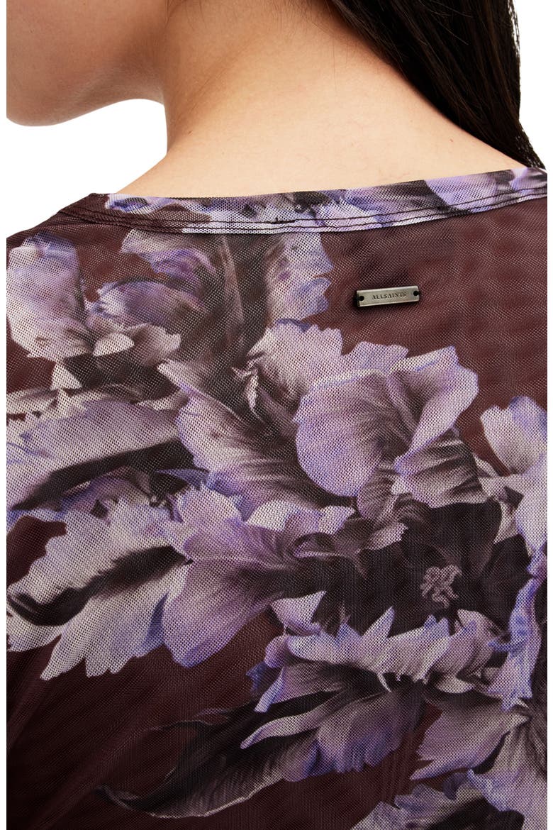 Ellie Floral Mesh T-Shirt, Alternate, color, MONICA OXBLOOD RED
