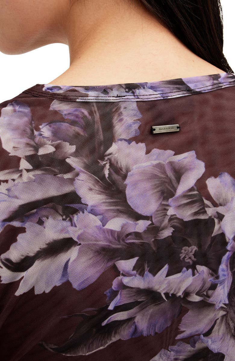 AllSaints Ellie Floral Mesh T-Shirt, Alternate, color,