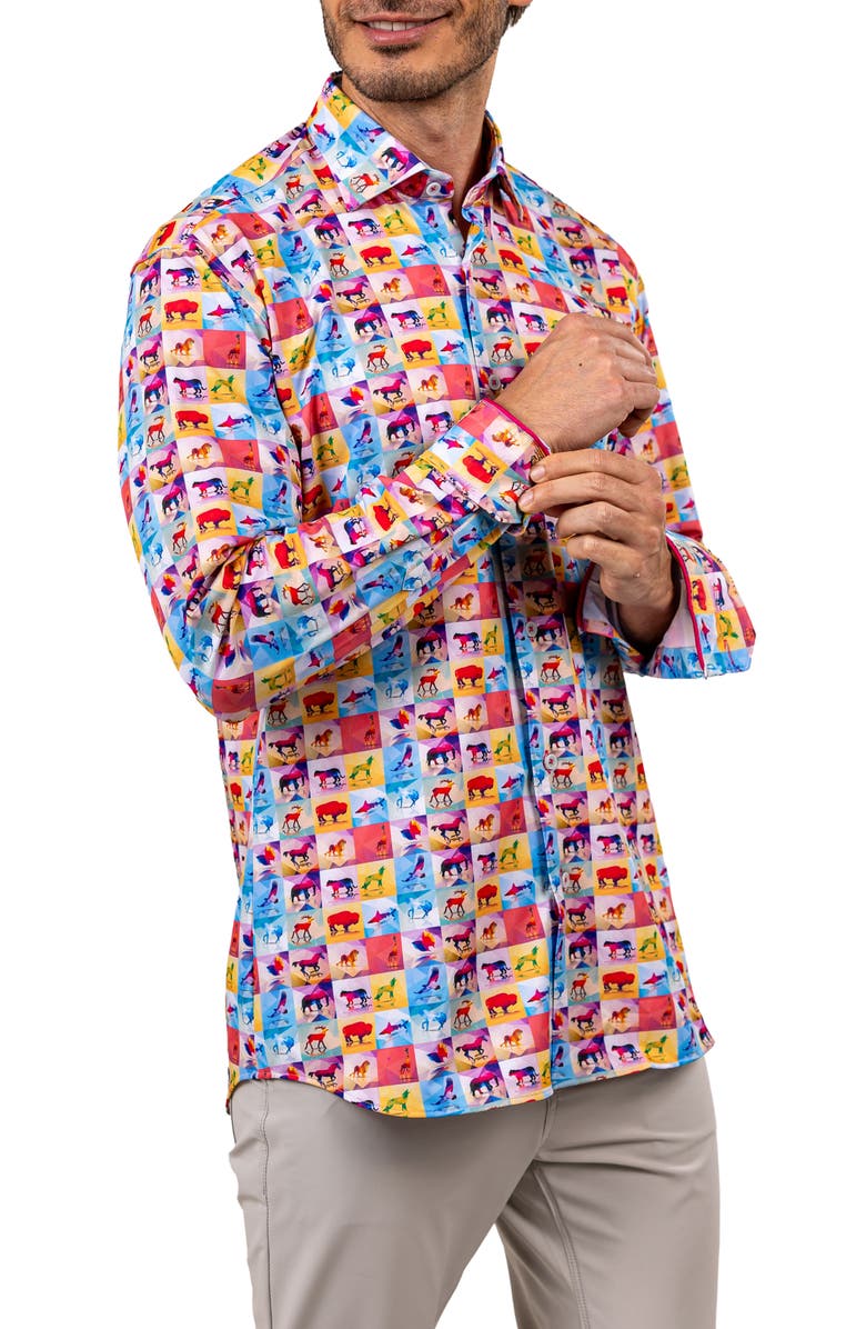 Maceoo Fibonacci Stretch Ascension 3307 Contemporary Fit Button-Up Shirt, Alternate, color, 