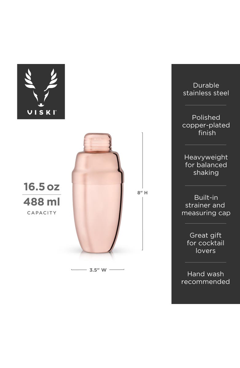 Viski Heavyweight Cocktail Shaker, Alternate, color, Summit