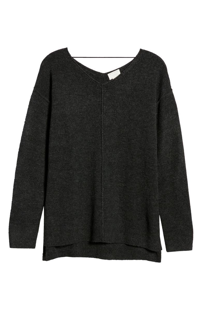 Caslon<sup>®</sup> Women's High/Low V-Neck Sweater, Alternate, color,