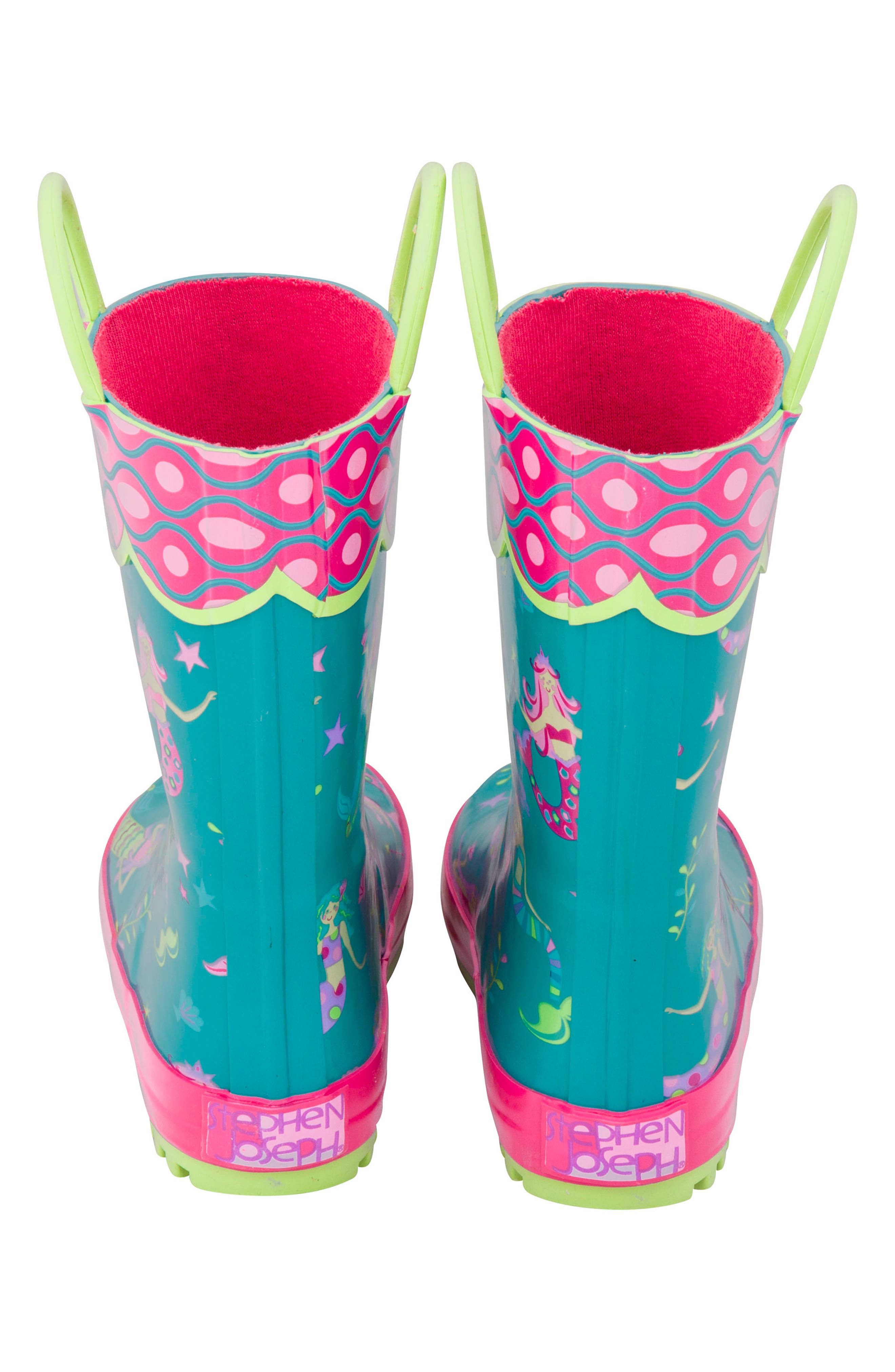 Print Rain Boots & Umbrella Set, Alternate, color, MERMAID