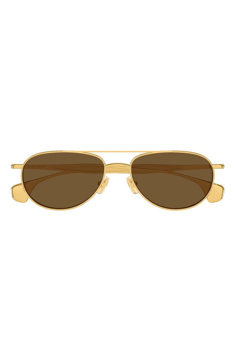 Bottega Veneta 56mm Geometric Sunglasses, Main, color, Gold