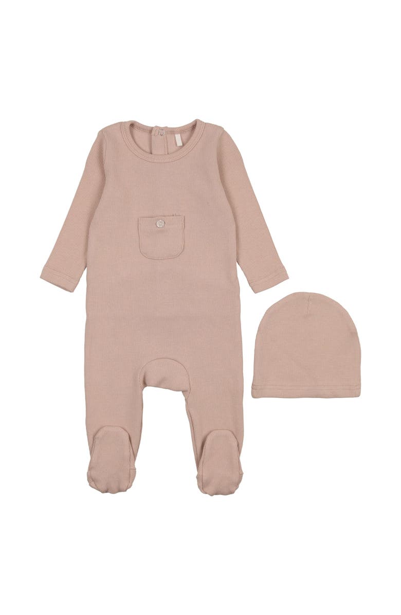 Pouf Girls Ribbed Pocket Footie, Main, color, Pink