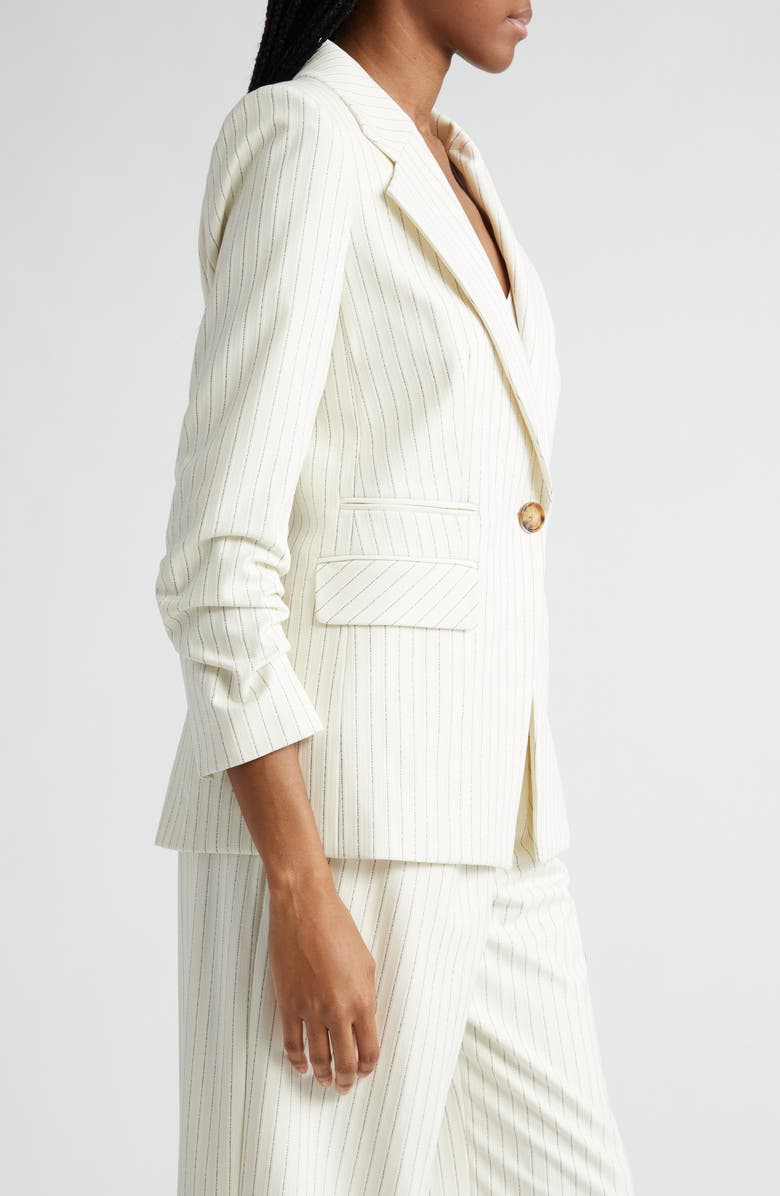 Veronica Beard Battista Pinstripe Dickey Jacket, Alternate, color, Ecru Multi