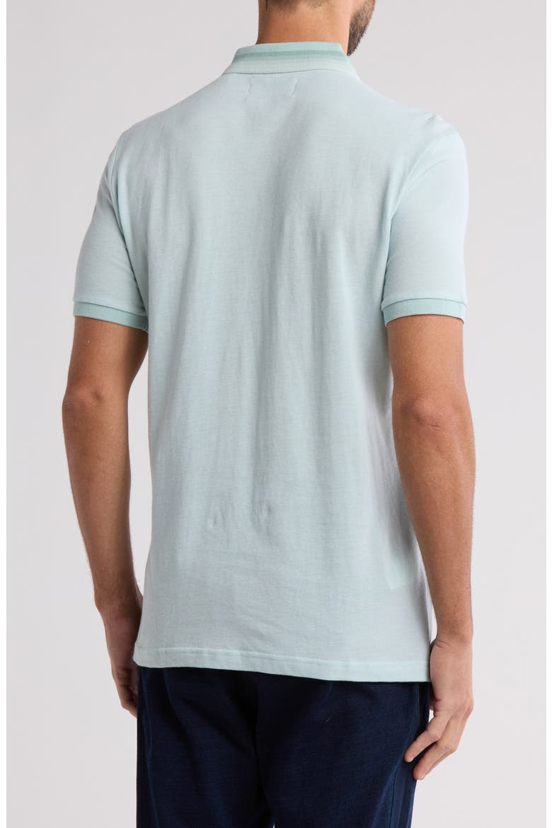 Tipped Cotton Contrast Collar Polo, Alternate, color, BLUE HAZE