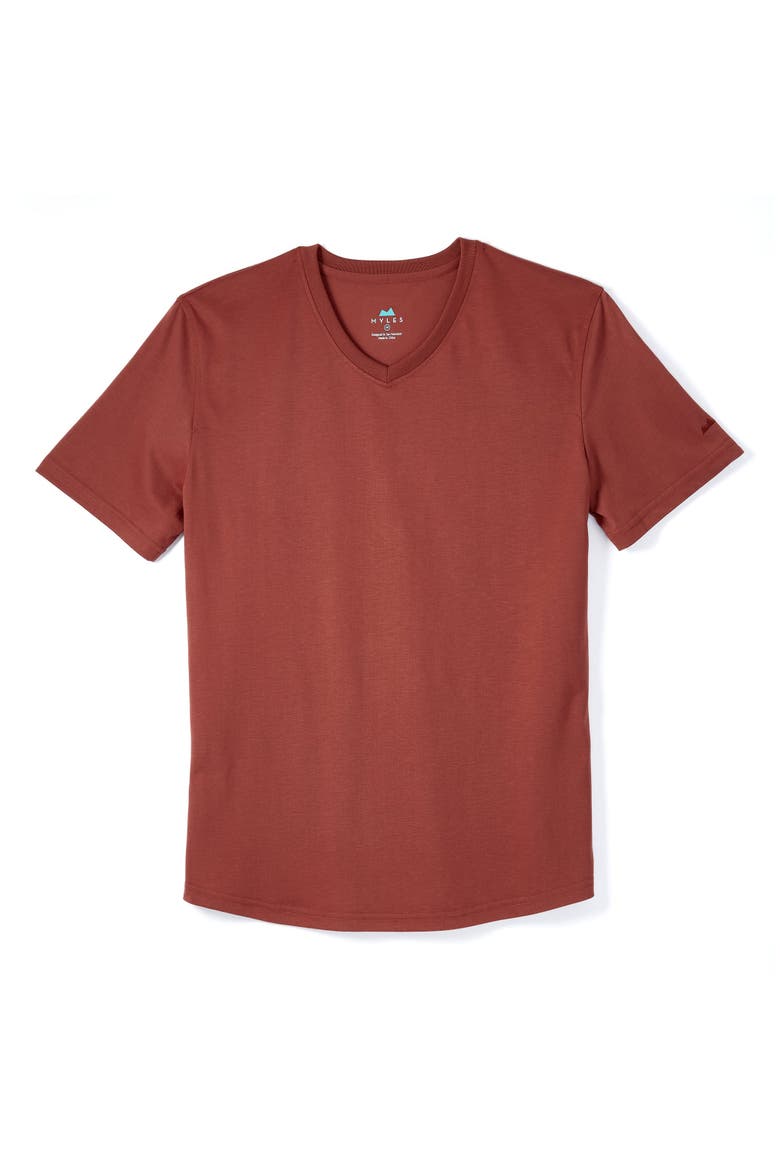 Everyday Tee with V-Neck, Main, color, Crimson