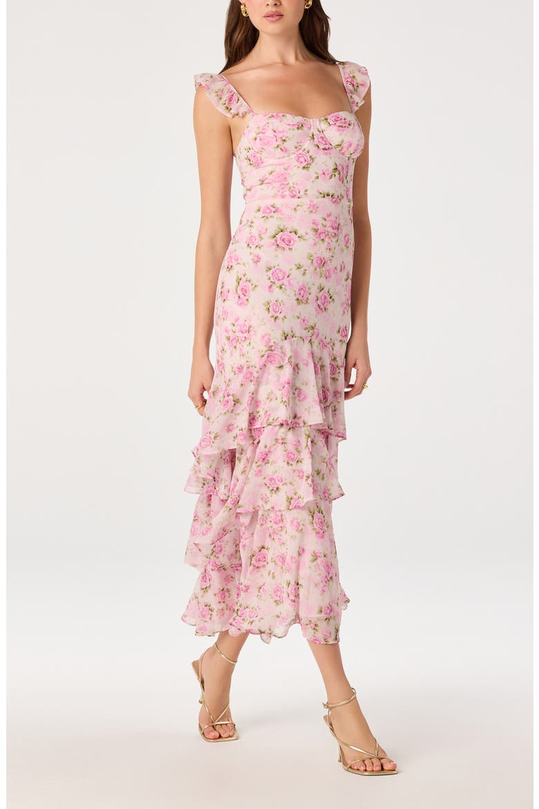 Alcina Polka Dot Maxi Dress, Alternate, color, PINK MULTI FLORAL