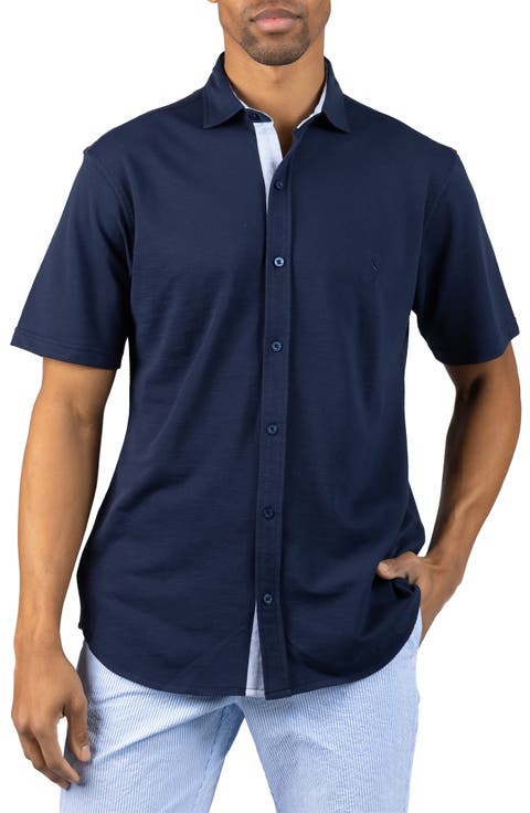 Slub Pique Button-Up Shirt