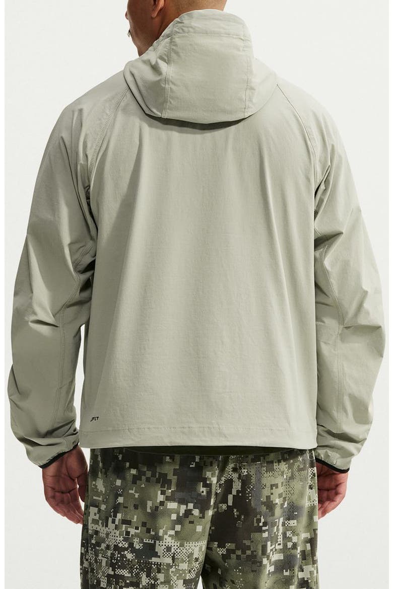 Dri-FIT Oversize Stretch Nylon Hooded Windrunner Jacket, Alternate, color, SPRUCE FOG/ BARELY VOLT